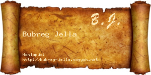 Bubreg Jella névjegykártya